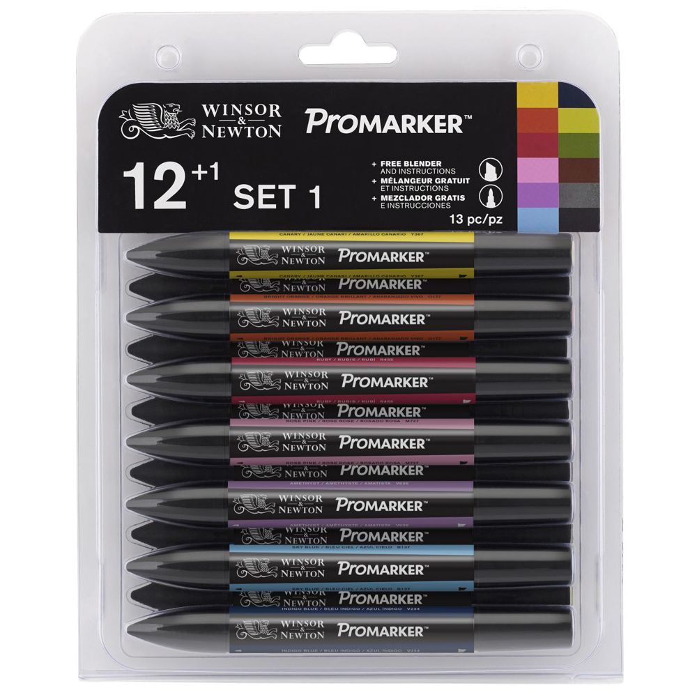Marcador Promarker Set 1 12 Cores + Blender Winsor & Newton